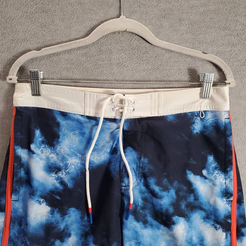American Eagle Men Swimwear Small‎ Blue Tie Dye Board Short Outdoor Beach Surf